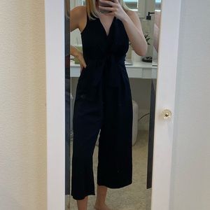 Lulus black tie front jumpsuit